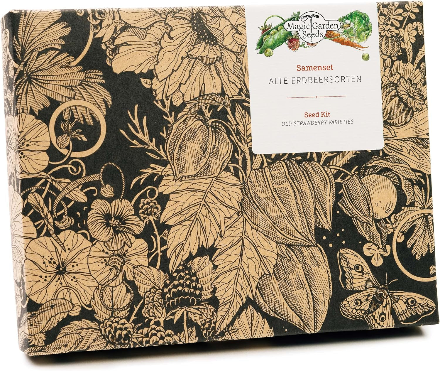 Magic Garden Seeds - Alte Erdbeersorten - Samen Geschenk Set Mit 3 Traditionellen, Köstlichen Sorten - Anzuchtset Mit Weißer Erdbeere, Roter Monatserdbeere Und Walderdbeere