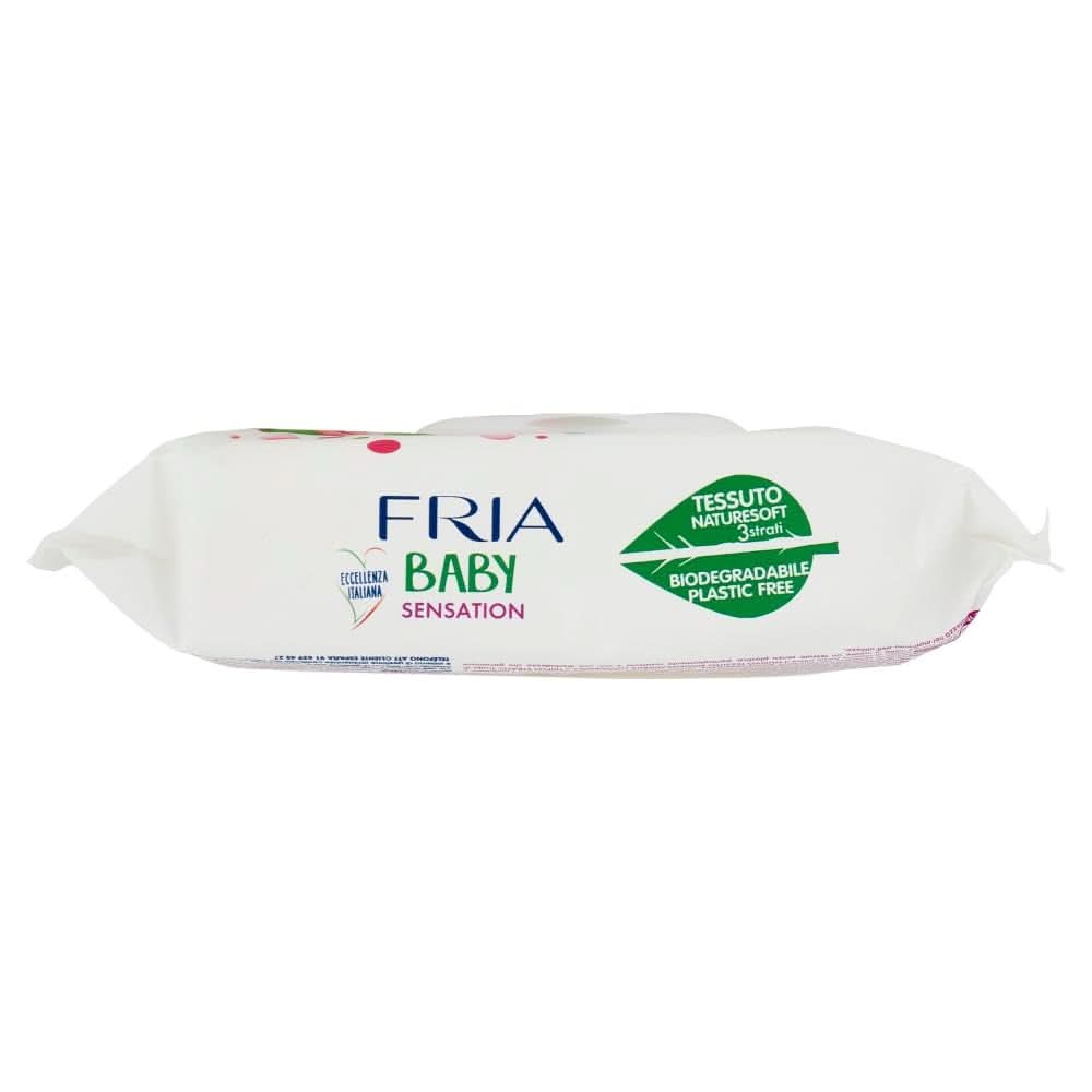 Fria Baby Sensation törlőkendők, bőrnyugtató shea vajjal, bőrgyógyászatilag tesztelt, maxi economy csomag 840 Naty Shop Baby Wet Wipes törlőkendővel