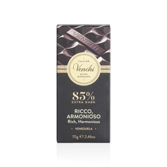 Venchi - Rúd csokoládé 85%, 70g - Ropogósan pörkölt kakaóbabbal - Gluténmentes - Vegán