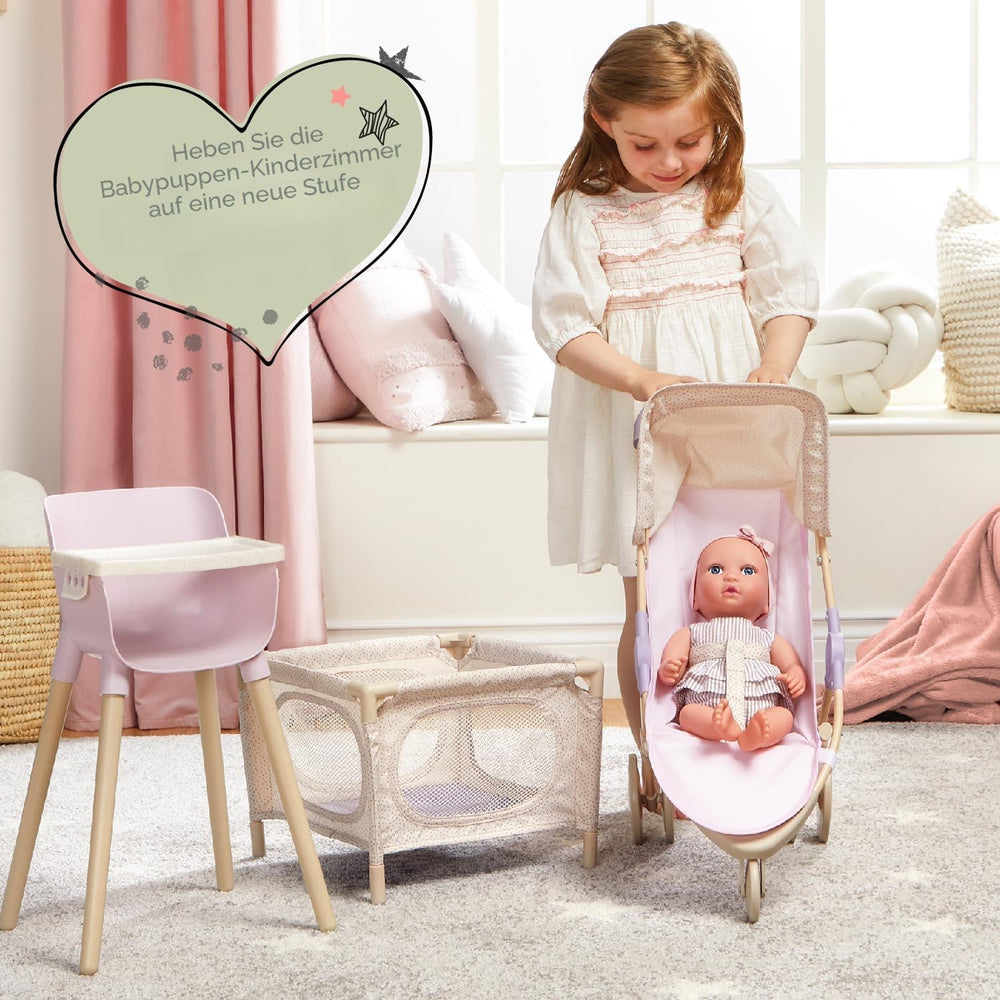 LullaBaby - Baby Puppe - Einteiler & Mütze - 36 cm Realistic Baby-Puppe - Mogyoróbarna szemek és puha test - Romper & Schnuller-Zubehör - Pretend Play Spielzeug - Kinder 2 Jahre +