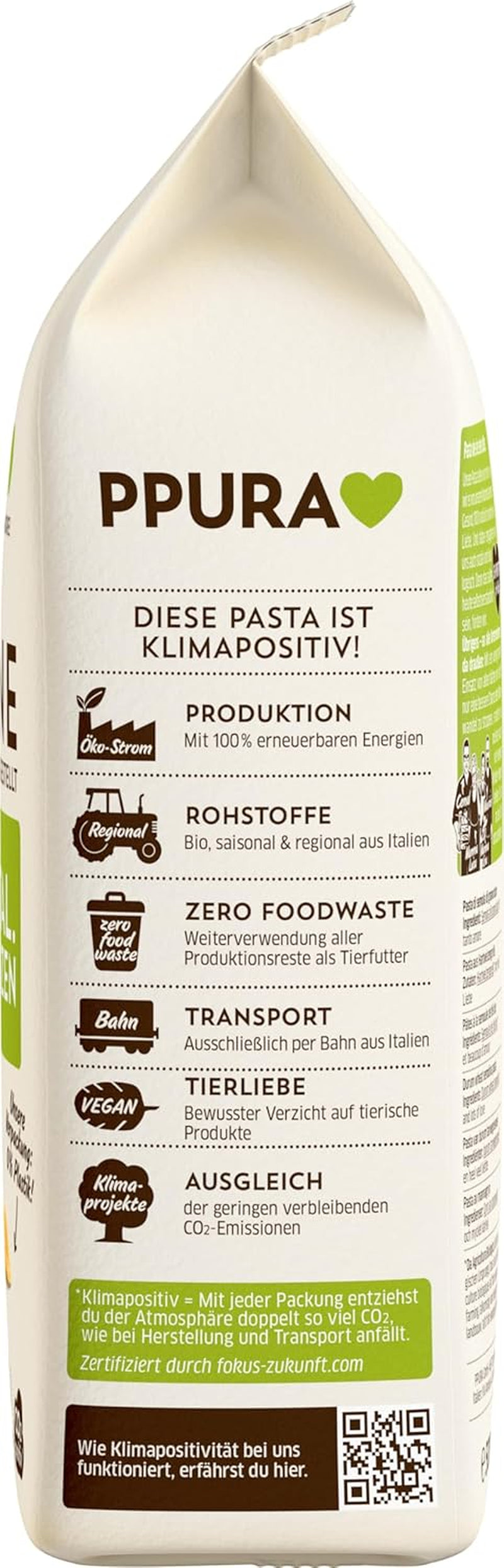 PPURA Organic durumbúza Penne tészta 500g, 100%-ban természetes csőtészta, Made in Italy - olasz tészta adalékanyagok, színezékek és tartósítószerek nélkül