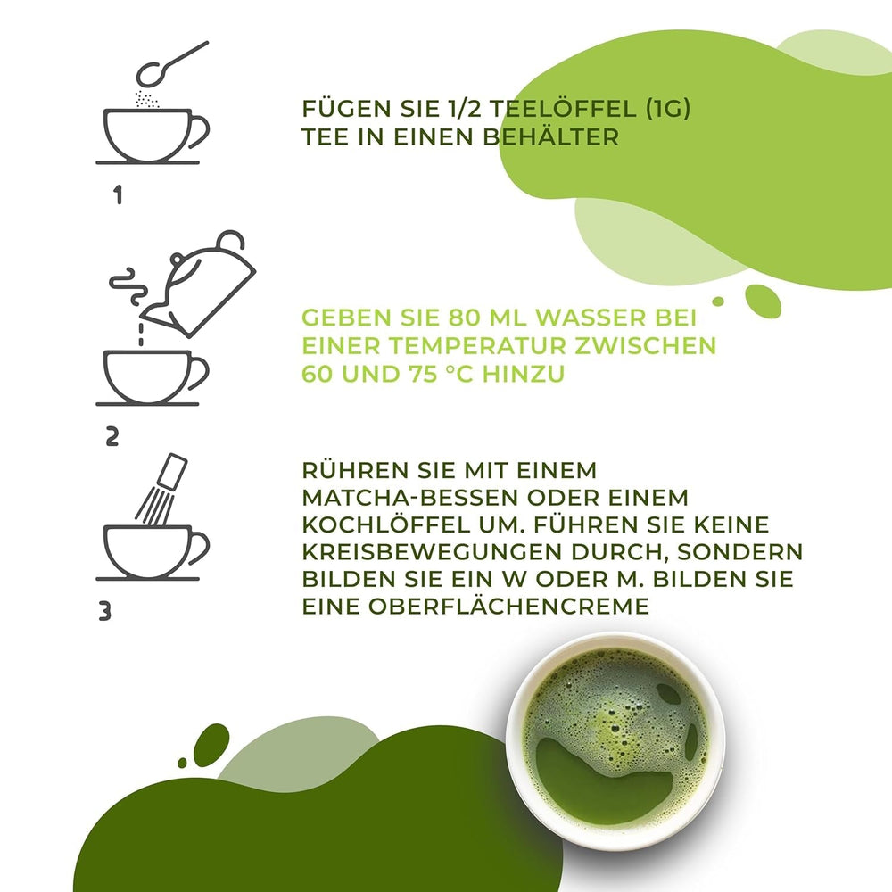 Ceai japonez Matcha, calitate premium, pudră. 100% natural. Reducător de ceai verde, detoxifiant puternic și antioxidant. Matcha pur cultivat - Origine: Japonia (100 g)