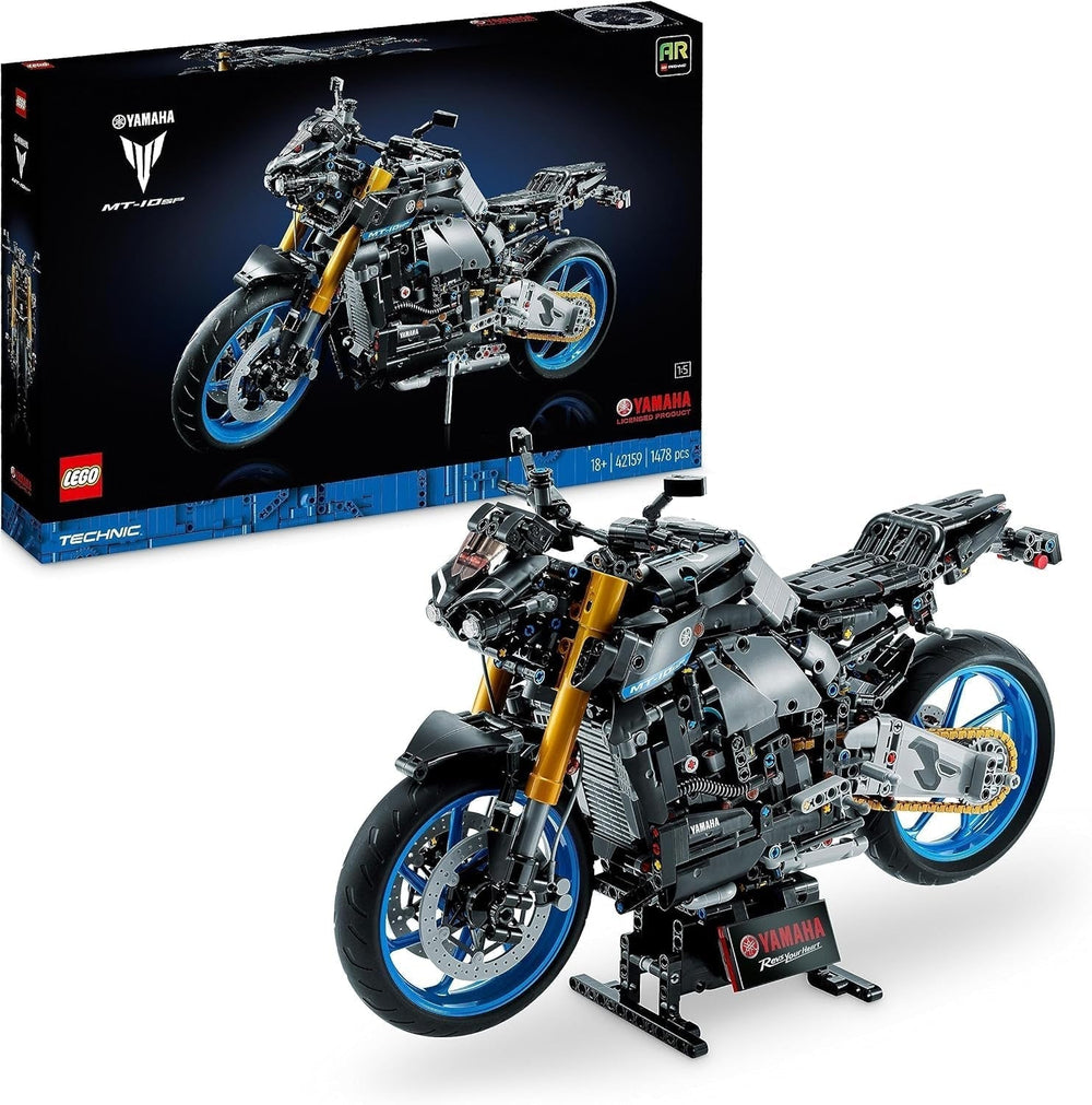 LEGO 42159 Technic Yamaha MT-10 SP motorkerékpár modellkészlet felnőtteknek, eredeti 4 hengeres motoros járműmodell, funkcionális kormányzás és Ar alkalmazás, ajándék építőkészletek férfiaknak és nőknek Besuche den LEGO-Store Technic Yamaha