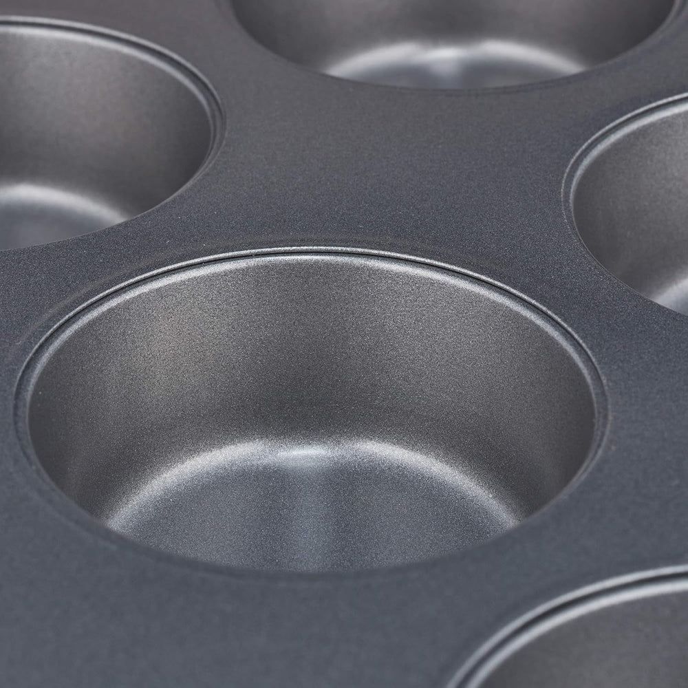 Relaxdays Muffinform, 2Er Set, 12Er Muffinbleche, Antihaftbeschichte, Carbonstahl, Muffins & Cupcakes, Ø 6,5 cm, Búza, 10030825 Formák és tálcák sütéshez Naty Shop