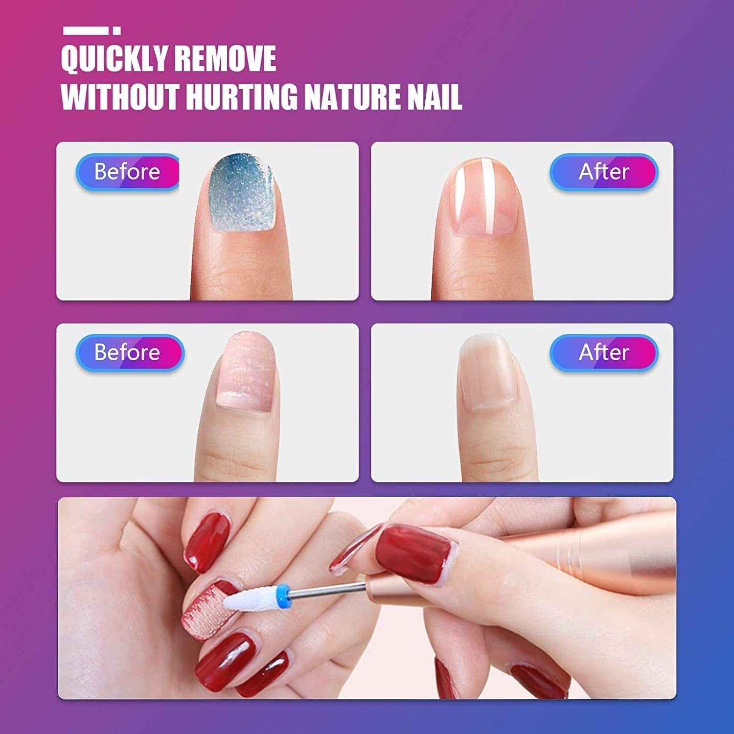 Depvko 30 Stück Nagelfräser Aufsätze Bits, 3/32'' Keramik Bohrer Für Nägel Acryl Diamant-Nagelhaut-Efile-Hartmetall-Entferner Für Zuhause Salon Gel, Maniküre Pediküre-Werkzeuge (Inklusive 3 Etueln)