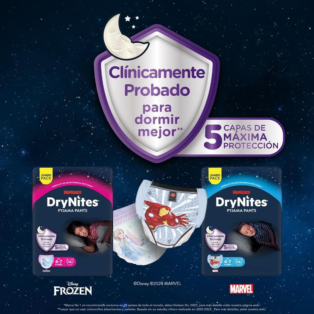 Dry Nites pizsamanadrág 3-5 éves lányoknak, 1 csomag (16 db) Naty Shop