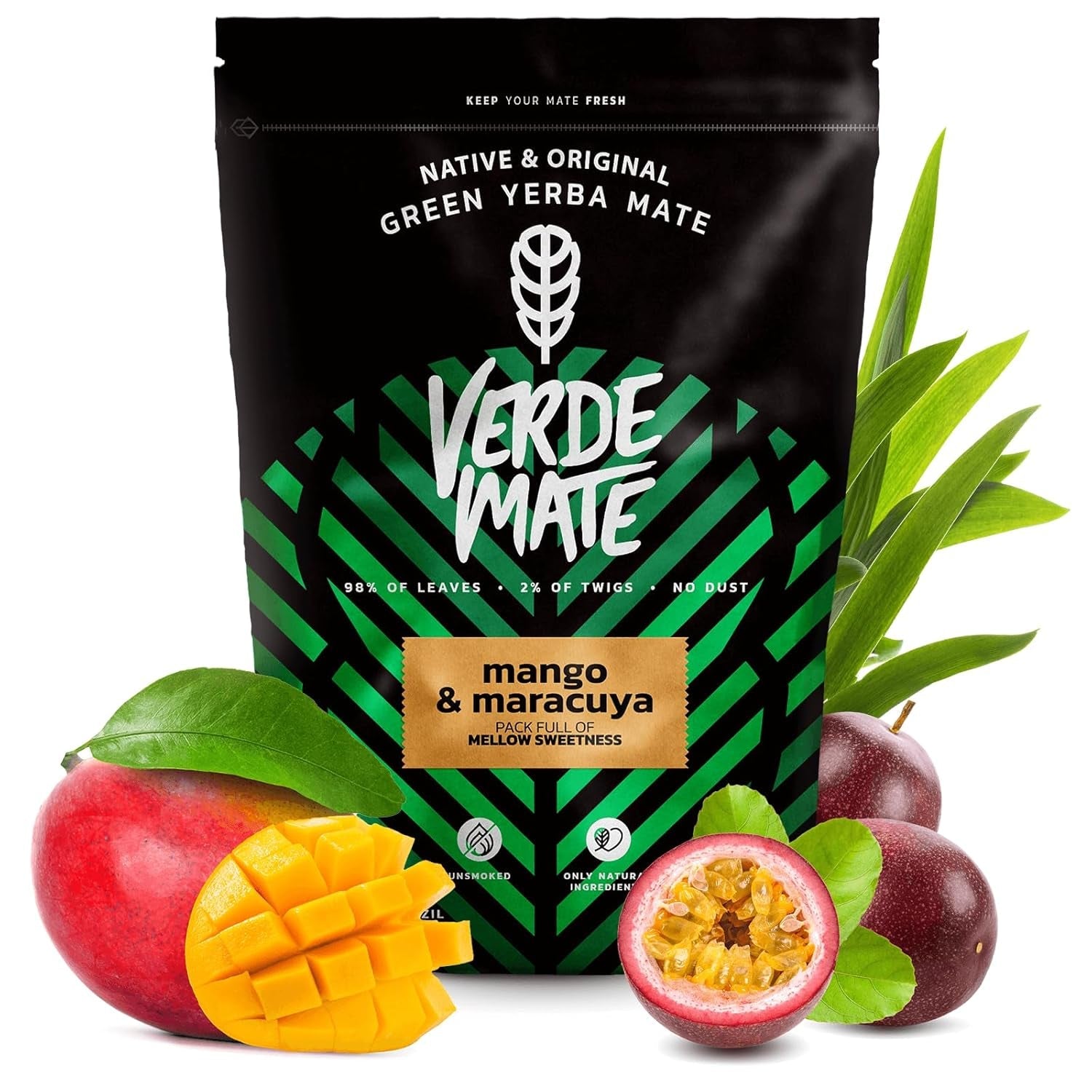 Verde Mate Green Mango &amp; Maracuya 0,5Kg | Ceai de fructe Mate | Gustul exotic al ceaiului Mate | Puterea răcoririi | Stimulare naturală | Ceai Mate din Brazilia | 500 G