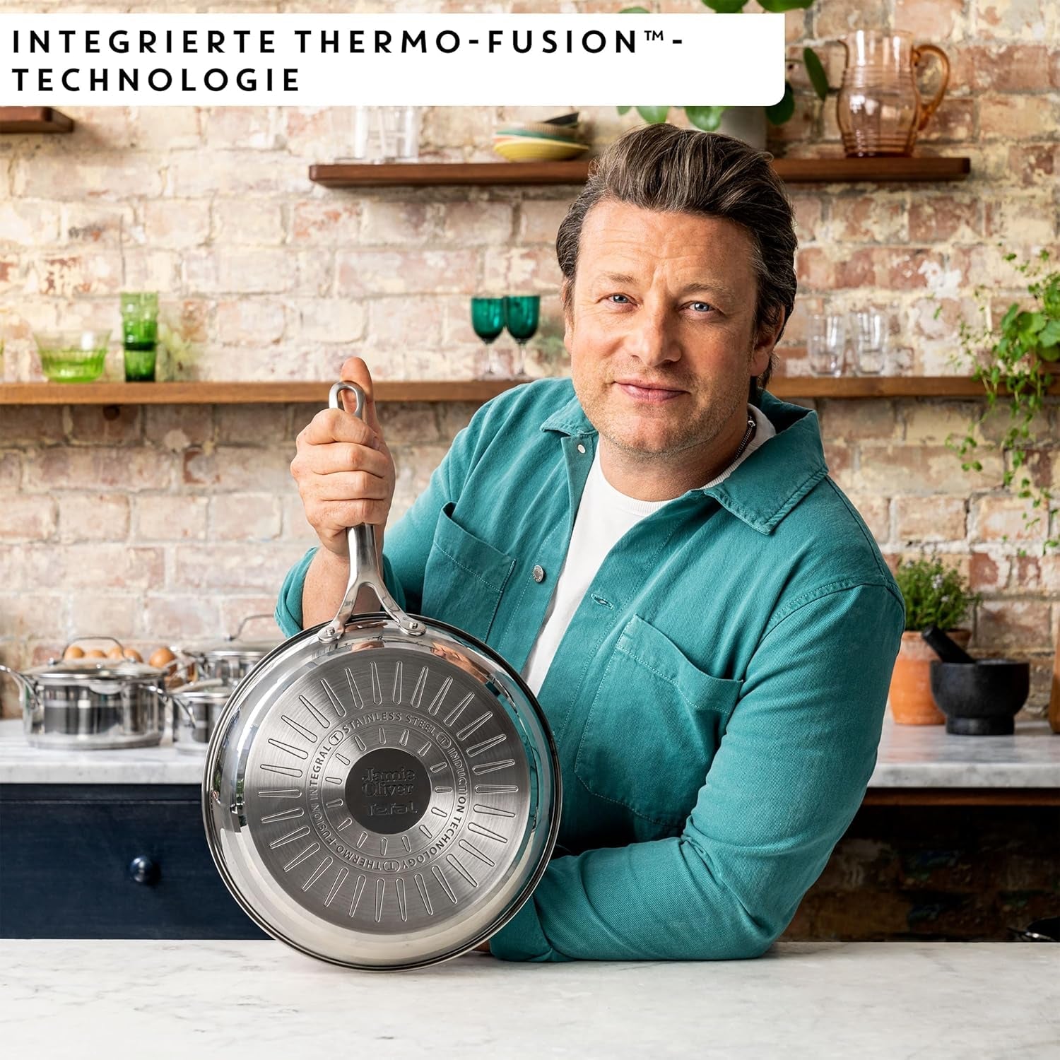 Jamie Oliver by Tefal Cook Smart tigaie 28Cm, Oțel inoxidabil neacoperit, Potrivită pentru inducție Oale si Tigai Naty Shop