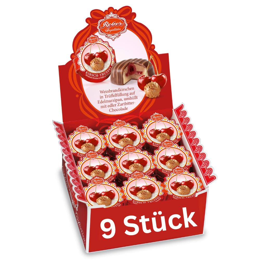 Plăcintă cu ciocolată și trufe Reber Bites, trufe cu brandy pe nuga cremoasă, acoperită cu ciocolată delicată cu lapte alpină, 40g (1 bucată)