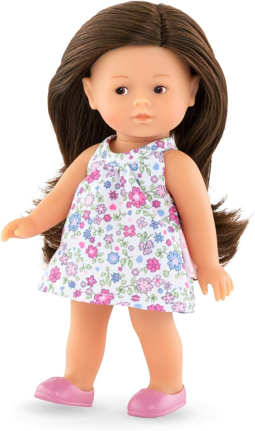Corolle 9000240020 - Romy brunett Les Trends Mini Corolline 20 cm, francia baba bájjal és vanília illattal, 20 cm