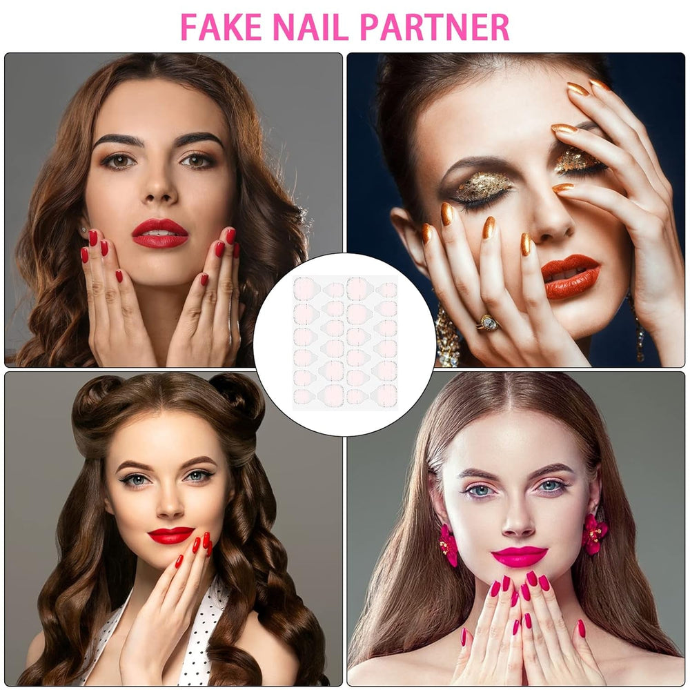® 100 de șabloane pentru unghii și 1 foaie cu 24 de dischete adezive transparente pentru unghii, șabloane pentru extensii de unghii, șabloane autoadezive pentru extensii de unghii cu gel, accesorii pentru unghii artificiale