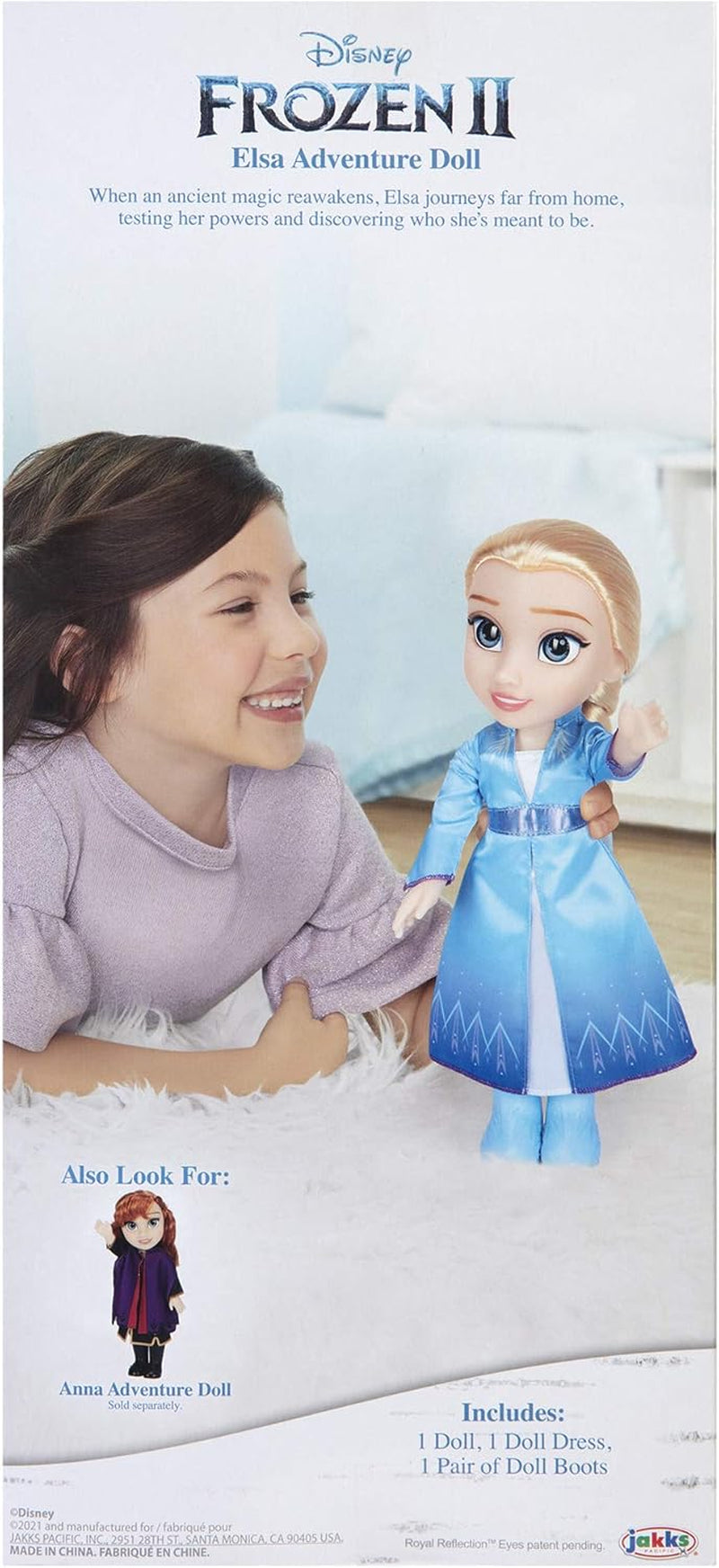 Disney Frozen 2 ELSA Reisepuppe, 35 cm große Puppe mit vom Film inspiriertem Kult-Modekleid, Stiefeln und Langen geflochtenen Haaren für zusätzlichen Spielspaß, für Mädchen ab 3 Jahren