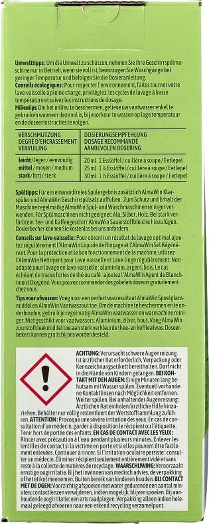 Almawin eco, mosogatópor 2,8kg, 112 mosás, különböző mennyiségű edényhez adagolható Naty Shop