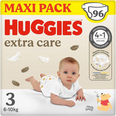 Huggies Extra Care pelenkák, 3-as méret (4-9 kg), 96-os kiszerelésben Mother and Child Naty Shop