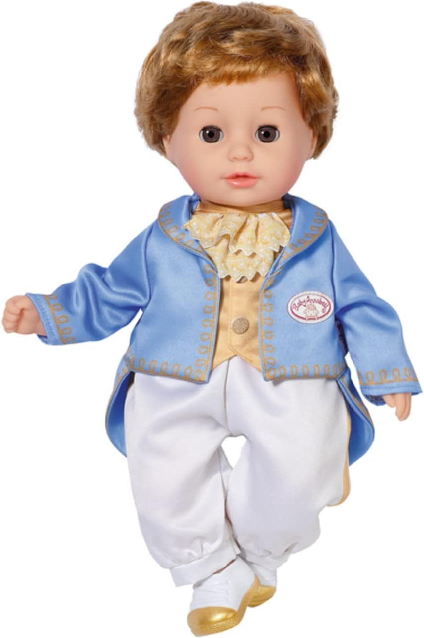 Baby Annabell Little Sweet Prince 36cm, weiche Prinzen-Puppe mit hochwertigen Haaren, Schlafaugen, blauem Oberteil, weißer Hose und Schuhen, 707104 Zapf Creation