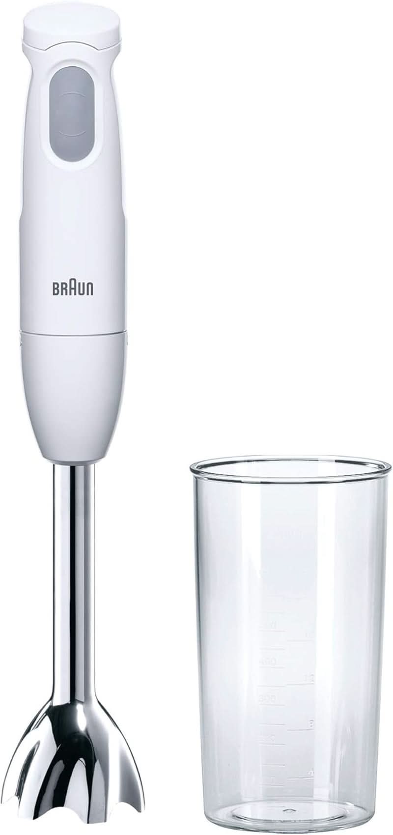 Braun Stabmixer MQ10.001M Multiquick 1 - Extra Leichter Pürierstab Mit Edelstahl-Mixfuß Und Easytwist System, Inkl. 600 Ml Mix- & Messbecher, 450 Watt, Weiß Mama si Copilul Naty Shop Mq 100 Curry