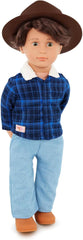 Generációnk - Dustin - 46 cm Junge Puppe - Lebensechte hazelnussbraune Augen und gemwelltes brownes Haar - Outfit im Western-Stil & Country-Hut - Spielzeug für Kinder ab 3 Jahren