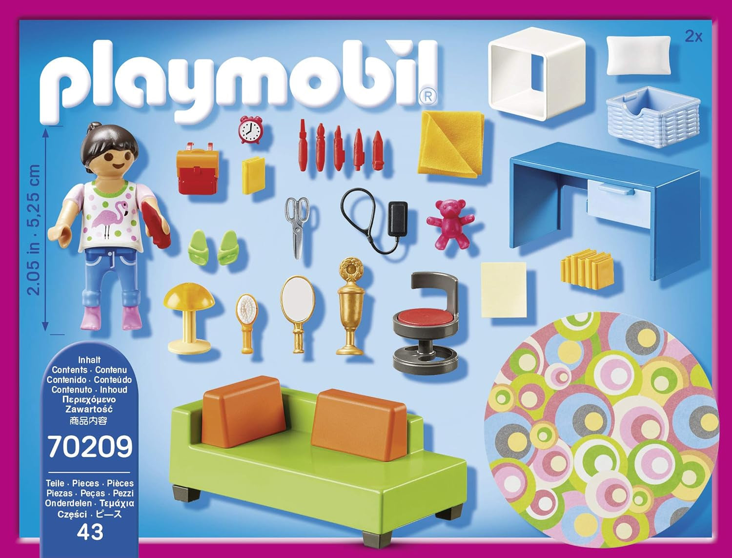 PLAYMOBIL babaház 70209 Ifjúsági szoba lányfigurával és kiegészítőkkel, 4 éves kortól Dollhouses Naty Shop