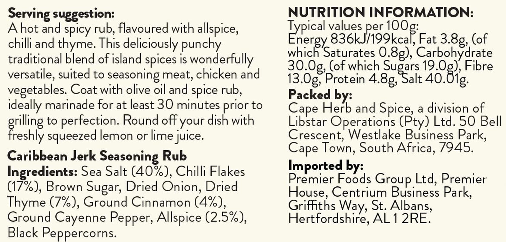 Rub Caribbean Jerk, 100g