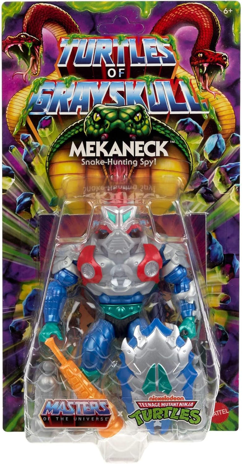 Masters of the Universe Origins Szürkekoponyás teknősök Mekaneck Reptile Wars Mozgatható akciófigura, Teenage Mutant Ninja és MOTU Crossover hősjáték, JBN00, [Multicolor] Akciófigurák Naty Shop