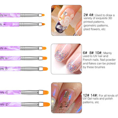 Nagel Pinsel Set, 10-Teilig Gelnägel Pinsel Nagellackstift Acrylpinsel Für UV Gel Nägel Acrylfingernägel Nailart Maniküre Nageldesign Zubehör