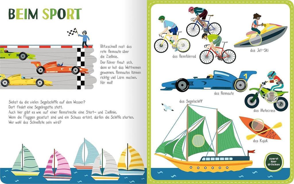 Cartea mea colorată cu sunete - Vehicule: cu peste 40 de sunete | Carte cu sunete de înaltă calitate cu sunete realiste de vehicule pentru copii cu vârsta de 24 de luni și peste Jucarii Bebe Naty Shop