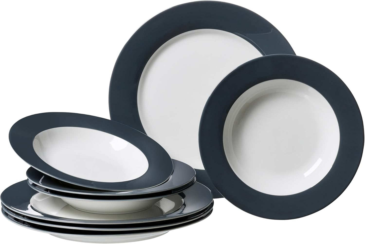 Ritzenhoff & Breker Kombiset Doppio, 24-Teilig, Grau Seturi vesela masa Naty Shop Anthrazit Tafelservice