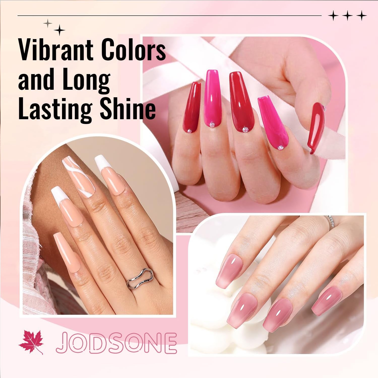 JODSONE 12 részes körömlakk készlet 10 színben, 2 alapréteg és fedőréteg kombinációja, gyorsan száradó körömlakk amatőröknek és kezdőknek