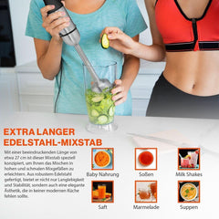 Proficook® 2In1 Stabmixer & Schneebesen | Stabmixer 1000 Watt Für Mixen, Zerkleinern & Pürieren | Smoothie Maker M. Langem Mixstab | Pürierstab M. Edelstahlgehäuse & Soft Touch-Griff | PC-SMS 1220 Mama si Copilul Naty Shop