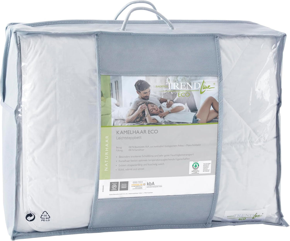 Badenia Trendline Eco Quilt Camel Lightweight 155 X 220 cm, fehér, Öko-Tex minősítéssel, német minőségi szabvány szerint gyártva Paplanok és paplanok Naty Shop