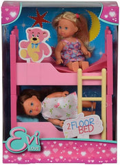 Simba 108178046 105733847 - Evi Love 2 Floor Bed / mit zwei Evi Puppen / mit Stockbett / inklusive Zubehör / Ankleidepuppe / 12cm, für Kinder ab 3 Jahren