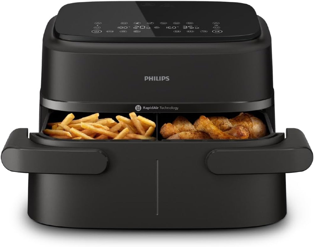 Philips Airfryer Dual Basket 3000 Series, 9 l, 2 kosár, 2 edény egyszerre, Rapidair plusz forró levegő technológia Berendezések Naty Shop Flex Basket 7,1 L