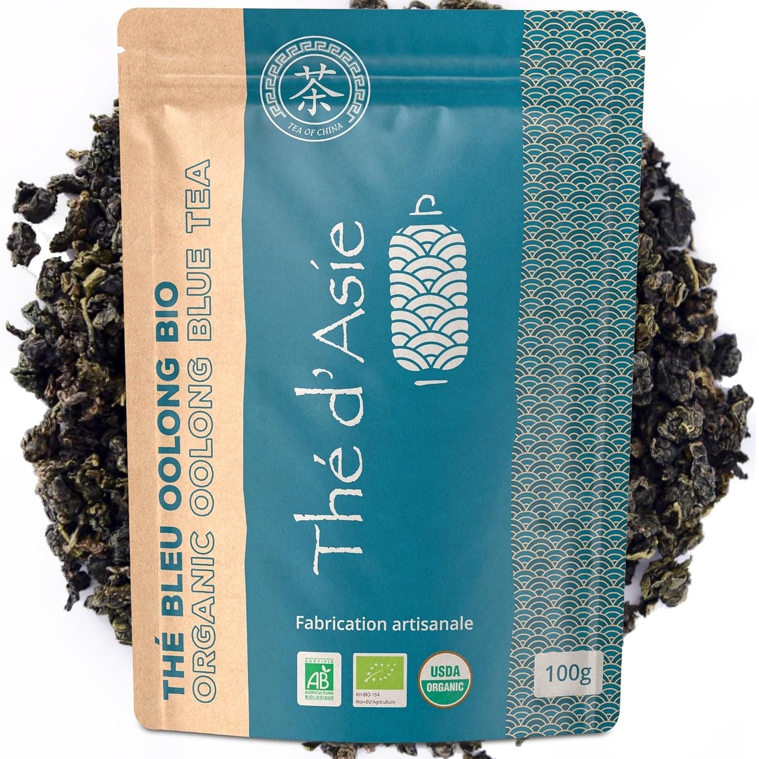 Khla - Ceai Oolong Bio 100 G - Ceai albastru - Ceai natural vrac - Ceai asiatic organic - Vrac și tăiat - Ceai din plante și infuzie - Din China