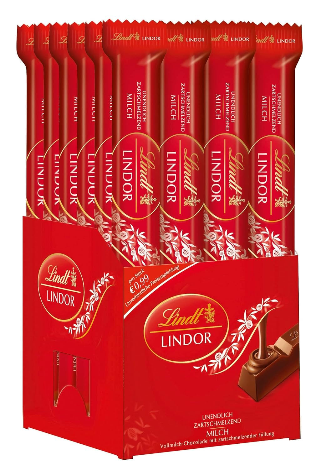Lindt LINDOR tejcsokoládé szeletek, 24 x 38 gramm Csokoládé cukorkák Naty Shop Alapértelmezett cím