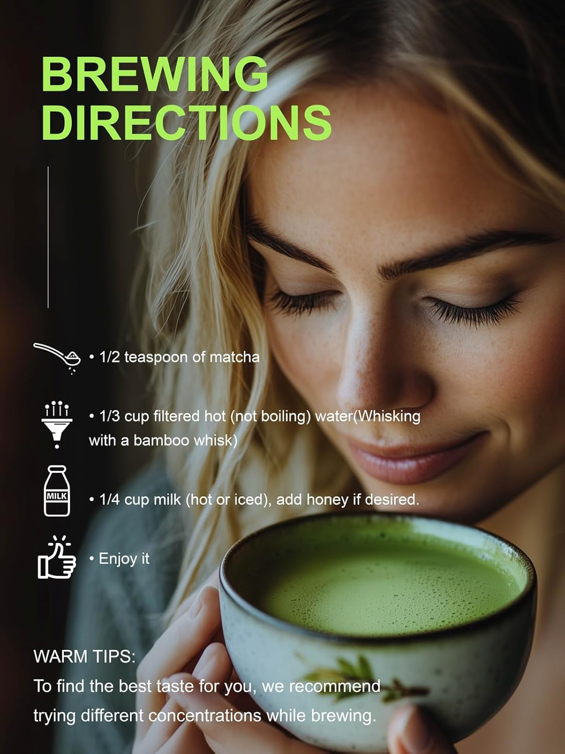 Teelux Matcha pulbere de ceai verde de ceremonie 100 g, vegan, pulbere de ceai verde Matcha premium vibrant, 100% frunze de ceai pure măcinate cu piatră, prima recoltă