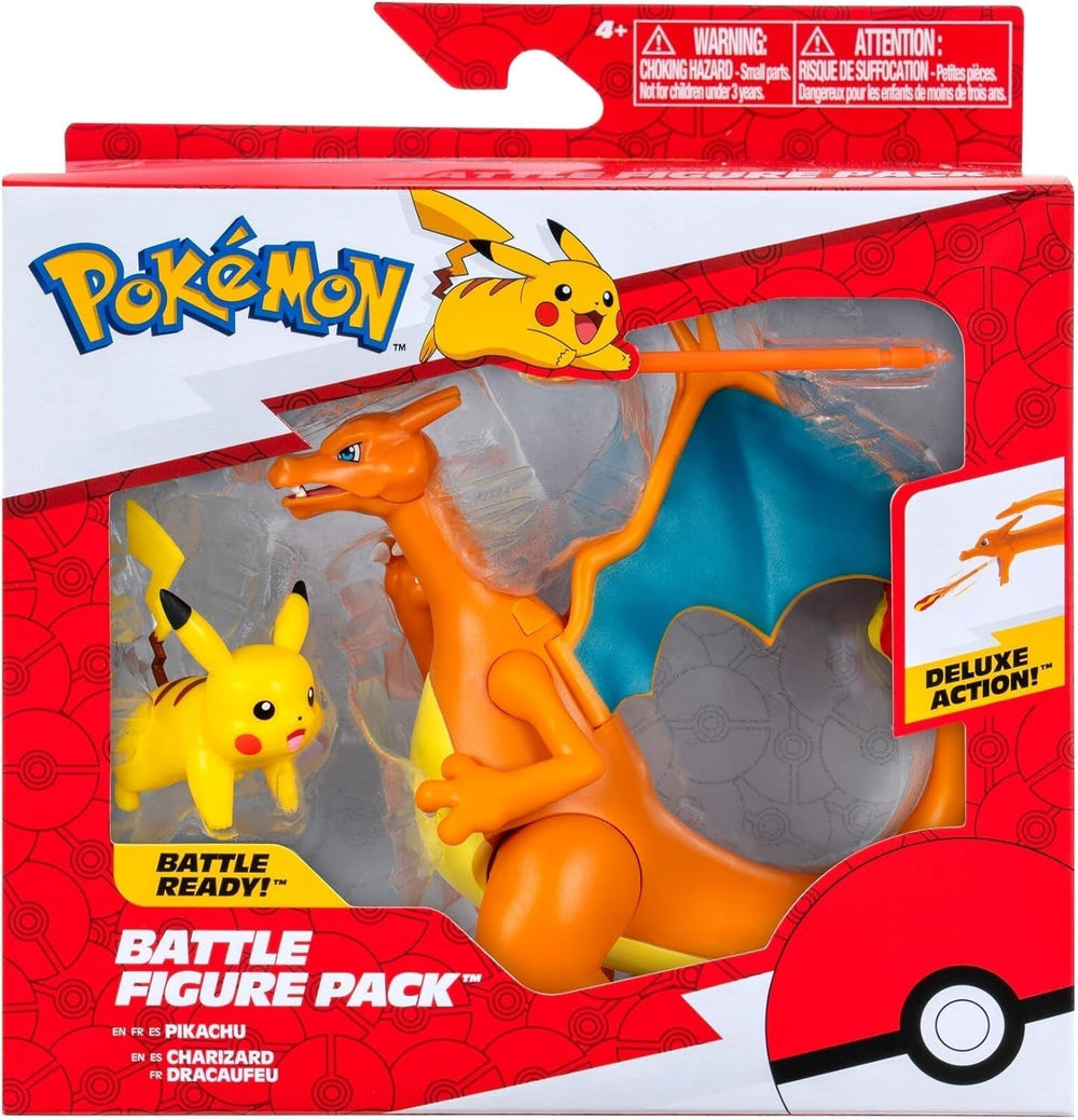 Pokémon PKW3459 - Csatafigura csomag - Glurak és Pikachu, Mobil Glurak Pikachu akciófigurákkal Naty Shop alapértelmezett cím
