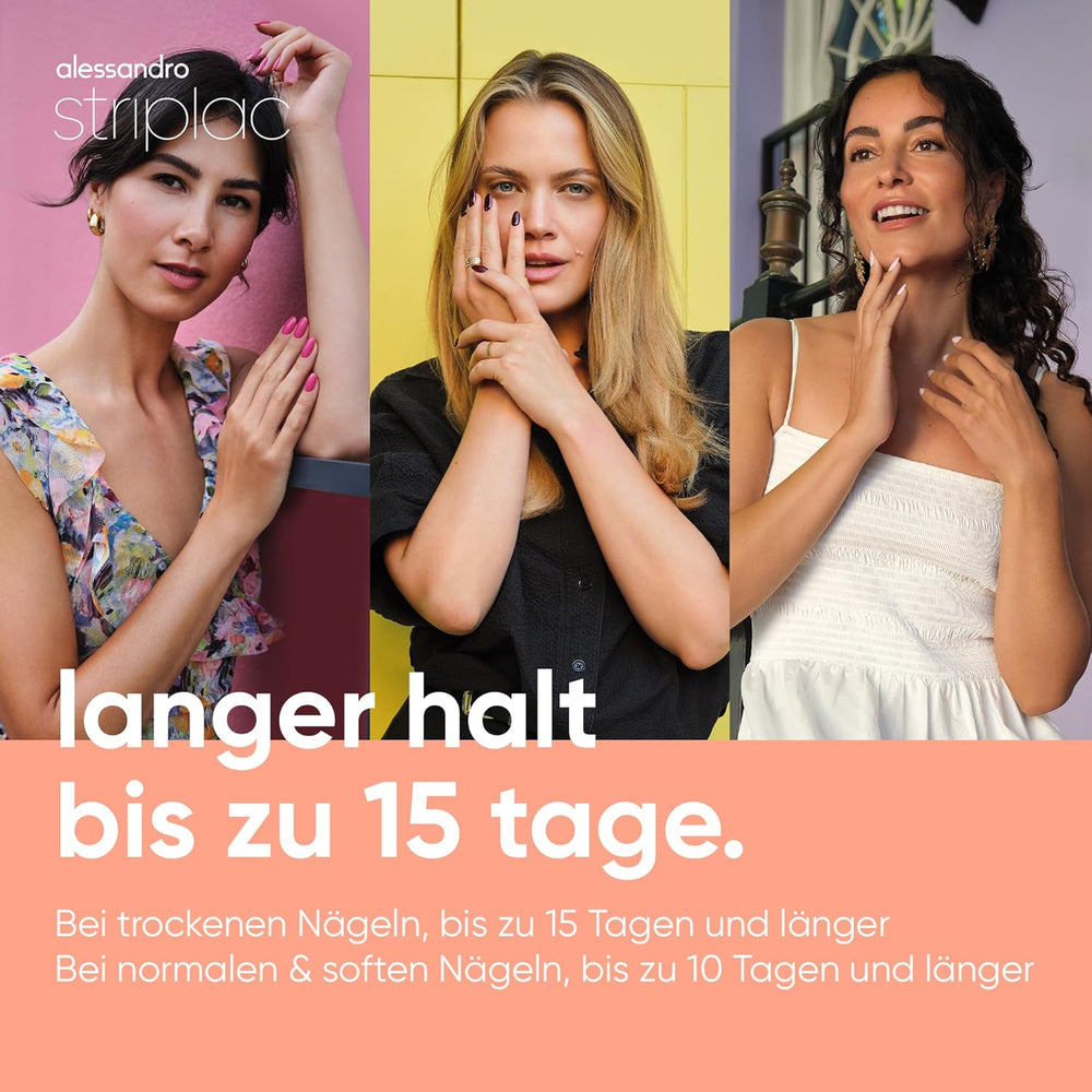 alessandro Striplac UV Top Coat Rosé - Fényes, karcálló körmök akár 15 napig - Használható színnel és szín nélkül is - Gyengéd eltávolítási technológia - Vegán - Rózsaszín, Átlátszó, 6,5 ml