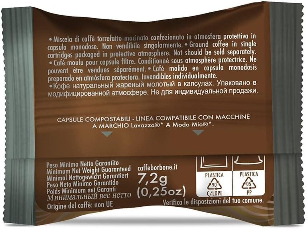 Caffè Borbone Don Carlo, Schwarze Kaffeemischung - 50 Kapseln - Kompatibel mit Lavazza®* A Modo Mio®* Haushalts-Espressomaschinen