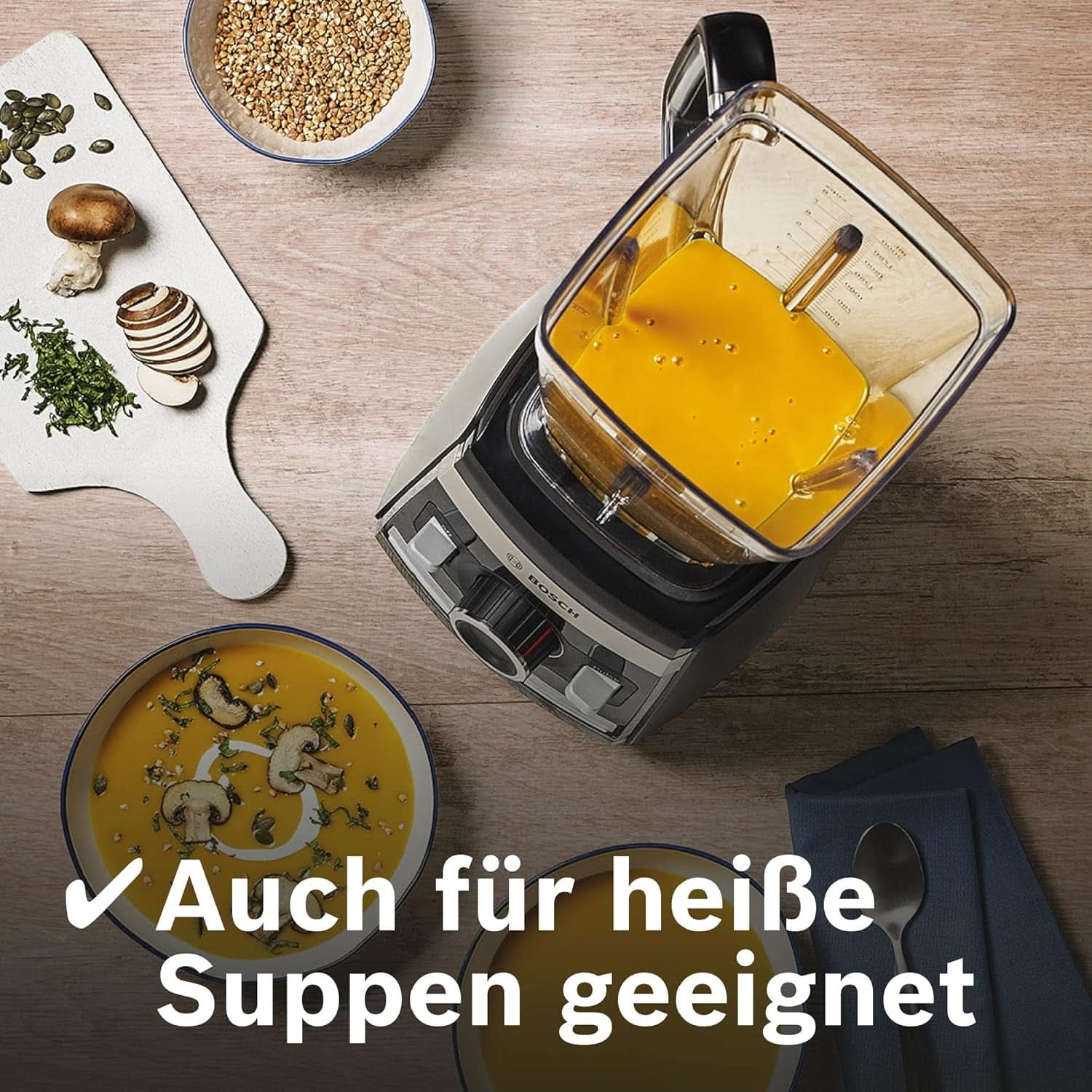 Bosch Standmixer Vitaboost MMBH6P6BDE, 6-Klingen-Edelstahlmesser, 2,5L Tritan-Mixbehälter, Stopfer, 6 Automatikprogramme, Rezeptbuch, Bpa-Frei, Einfache Reinigung, 45 000 U/Min, Natari Shope, 160
