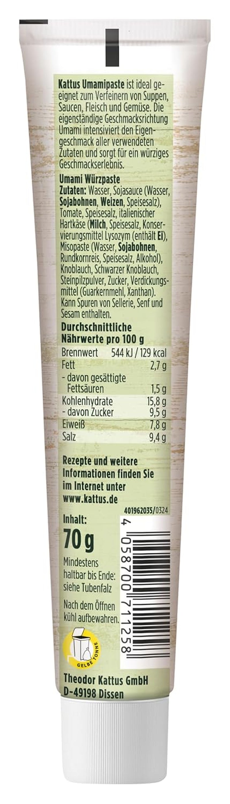 - Umamipaszta | Univerzális Würzpaste | Intensiviert den Eigengeschmack der Ingredient | 70 g a visszazárható tubusban