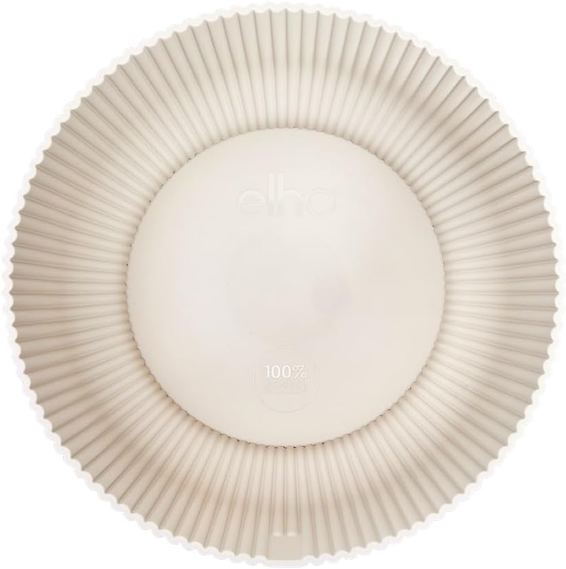 elho Vibes Fold Bowl 25 - Ghiveci de flori de interior - 100% plastic reciclat - Ø 24,9 x H 12,1 cm - Alb/In Alb