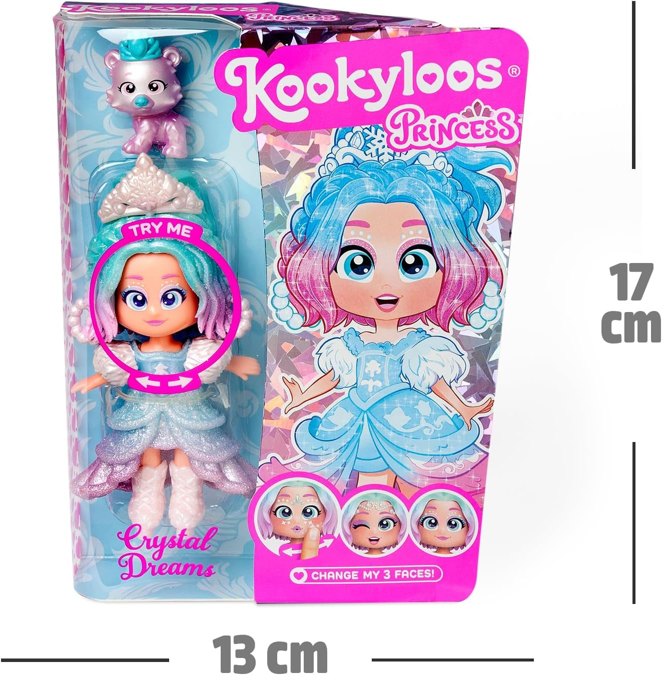 Serie Princess, Crystal Dream – Sammelpuppe aus der Princess-Serie. Enthält Puppe, Set aus Kleidung und Schuhen mit Prinzessinnen-Thema, Zubehör und Haustier. 1 Puppe, 3 Verschiedene