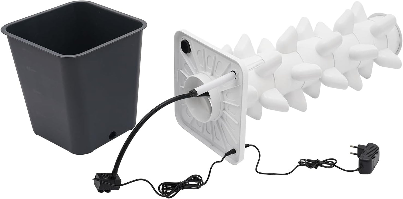 30 kapszula hidroponikus torony, kerti hidroponikus termesztőrendszer, 6 szintes függőleges hidroponikus termesztőkészlet, aeroponikus torony hidratáló szivattyúval, adapterrel és magágyakkal (szürke)