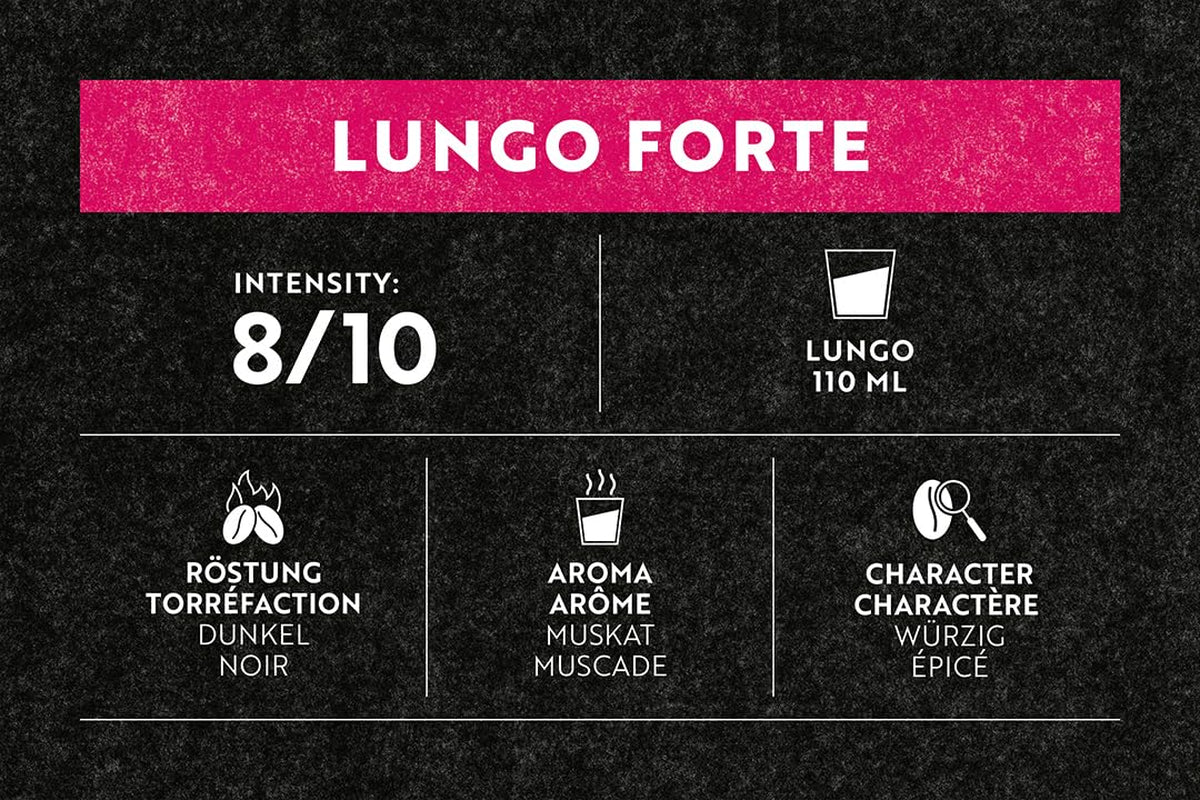 Café Royal Lungo Forte 36 Kapseln für Nespresso Kaffee Maschine - 8/10 Intensität - UTZ-zertifiziert Kaffeekapseln aus Aluminium (Packung mit 2)