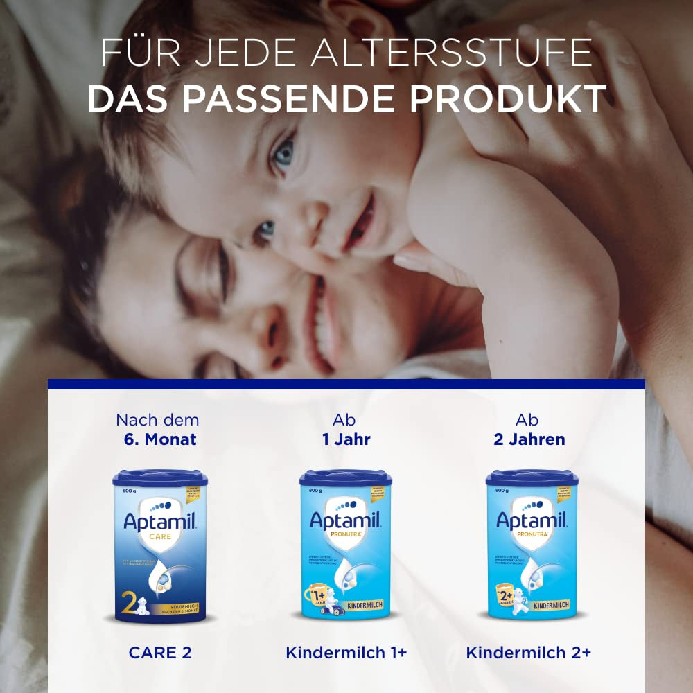 Aptamil Care 2 - 6 hónapos kezelés utáni tej, Omega 3 és 6 zsírsavakkal, DHA-val és ARA-val, pálmaolaj mentes, bébiétel, tejpor, 1 x 800 g (3 db-os kiszerelés)