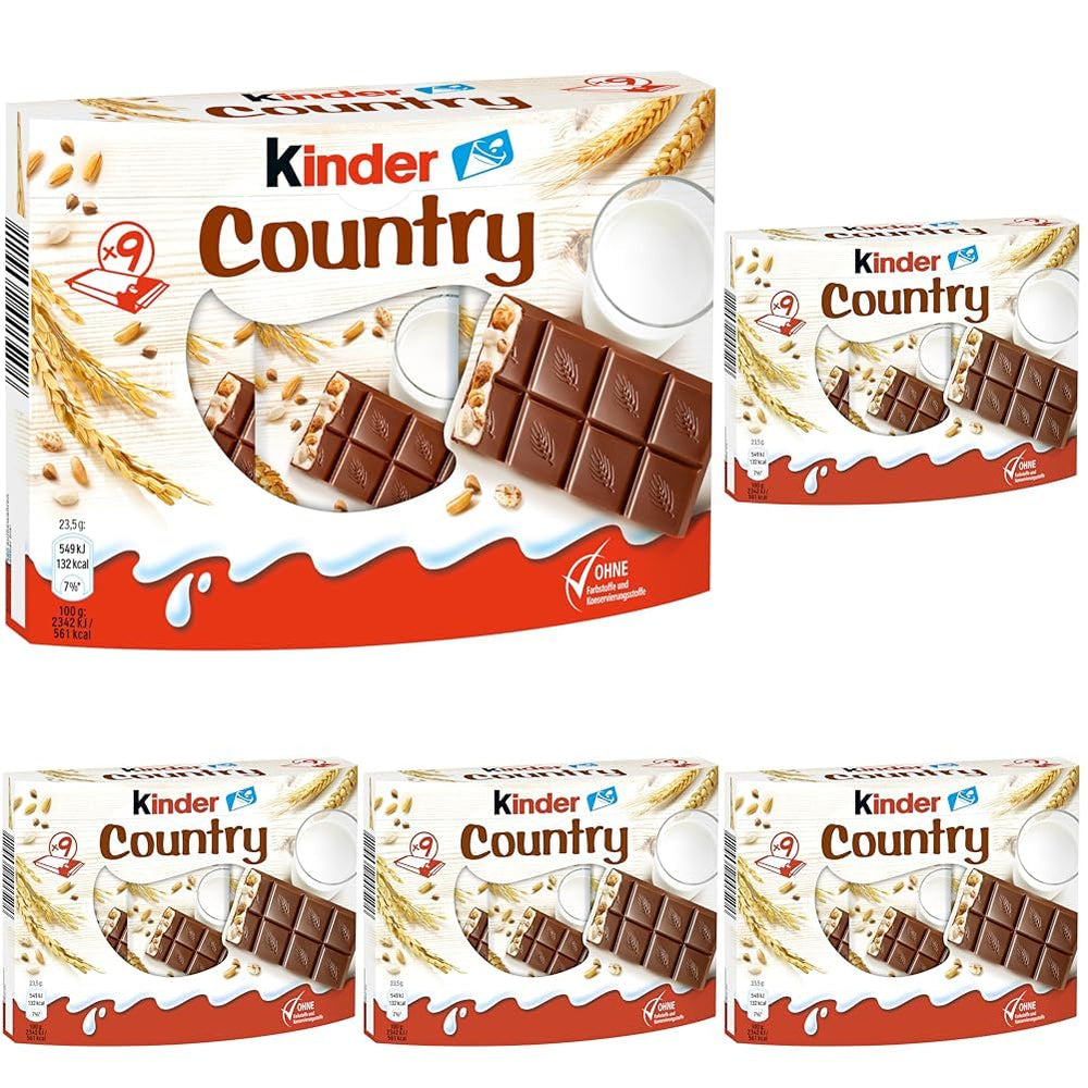 Kinder Country rudak, 9 rúd, 212 g
