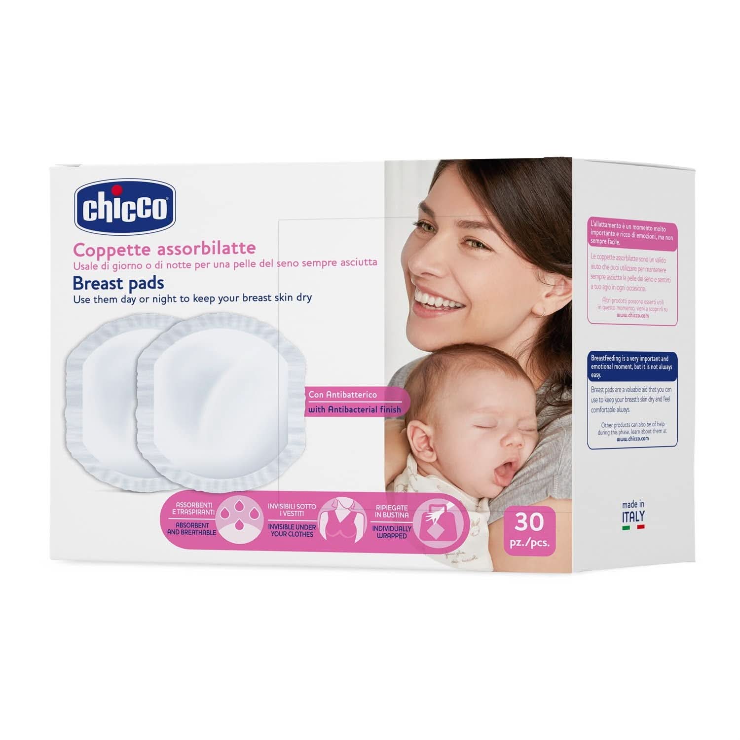 Chicco Acterielle Natural Feeling szoptató betét, 30 db Élelmiszer és szoptatási kiegészítők Bebe Naty Shop