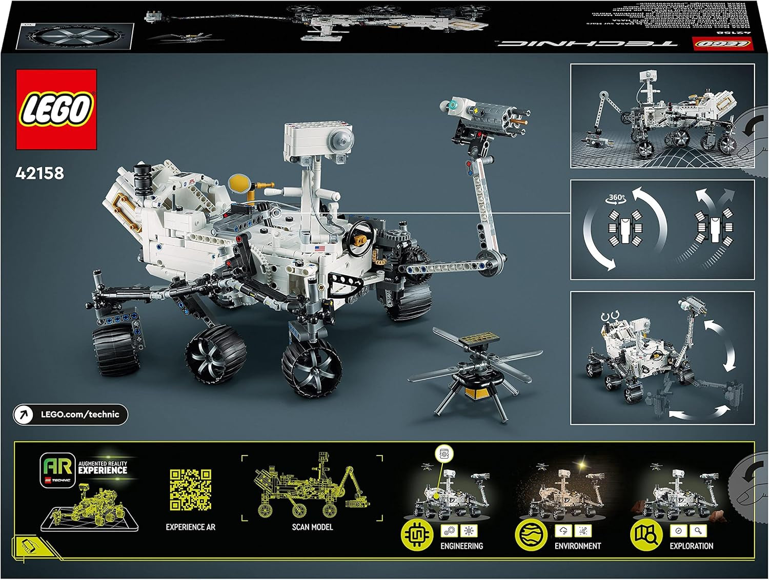 LEGO Space Toy Set 42158 Technic NASA Mars Rover Perserverance Ar App, Science építőjáték lányoknak és fiúknak 10+ építőkészletek Besuche den LEGO-Store