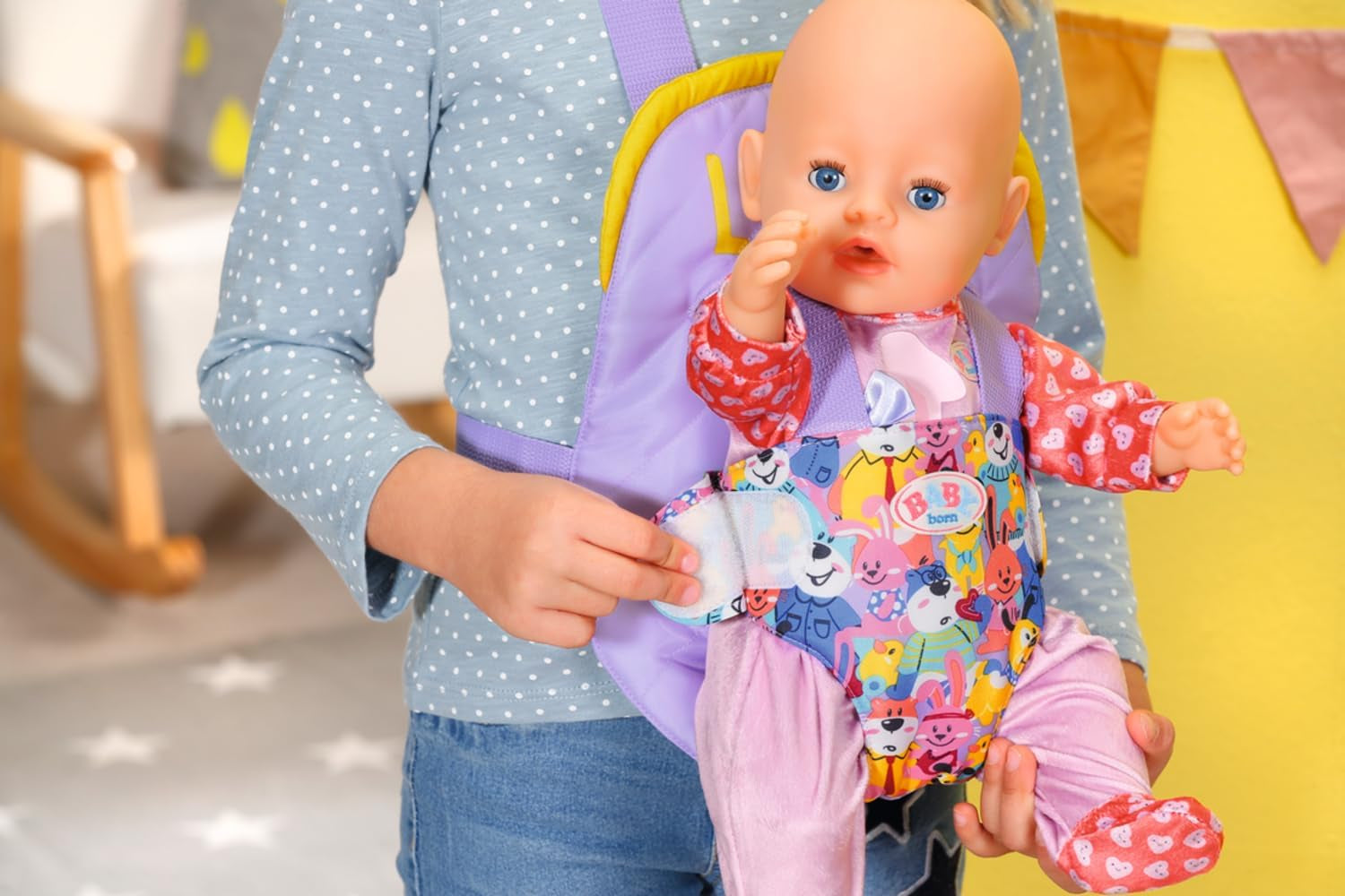 BABY born Puppentrage für Kinder mit verstellbarem Gurt für 36 cm és 43 cm Puppen, 828038 Zapf Creation