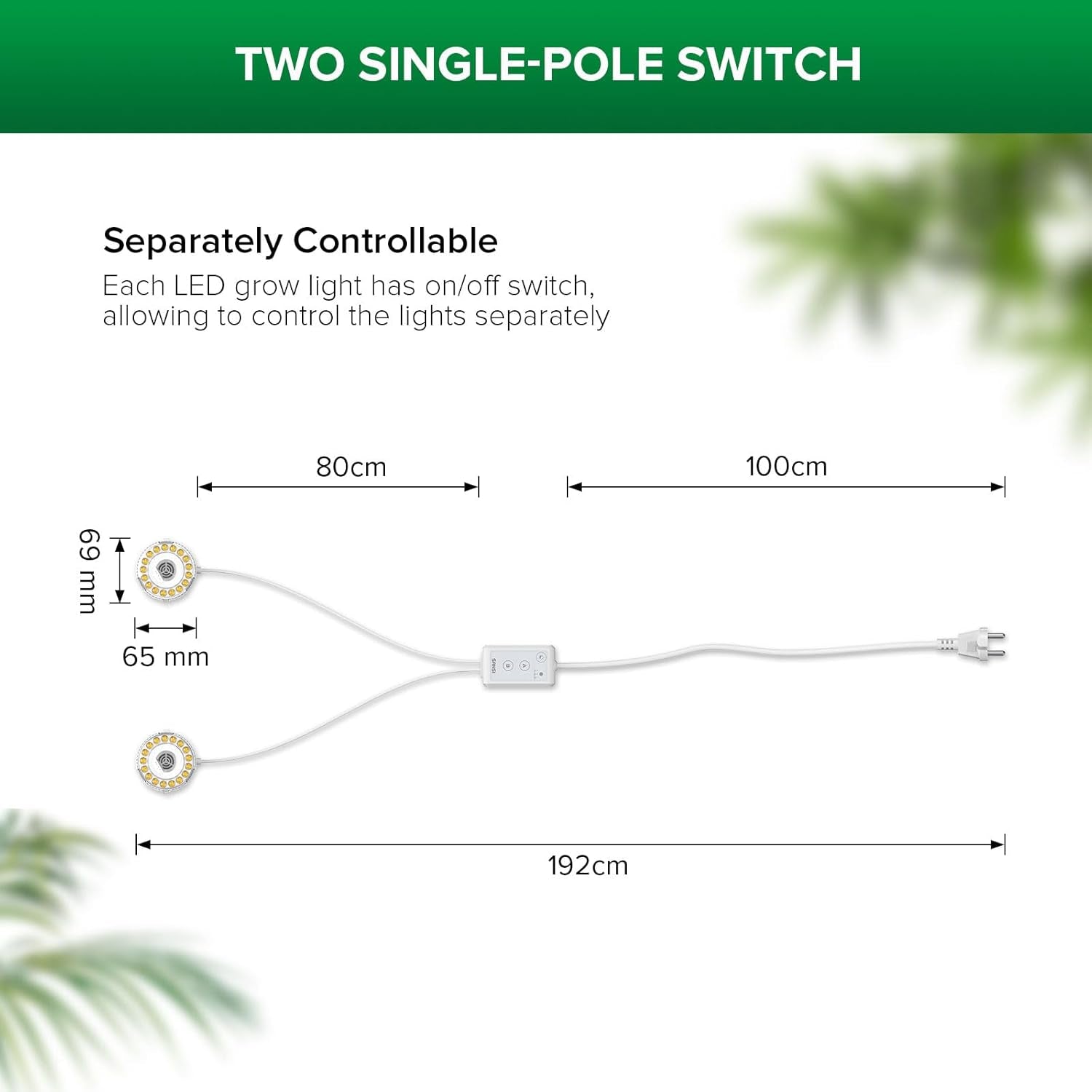 SANSI LED beltéri növénytermesztési lámpa 2 fejes teljes spektrumú 10 W (150 W-nak megfelelő) 4/8/12 órás időzítő beltéri növényházi növényházi hidroponikus függőlámpa